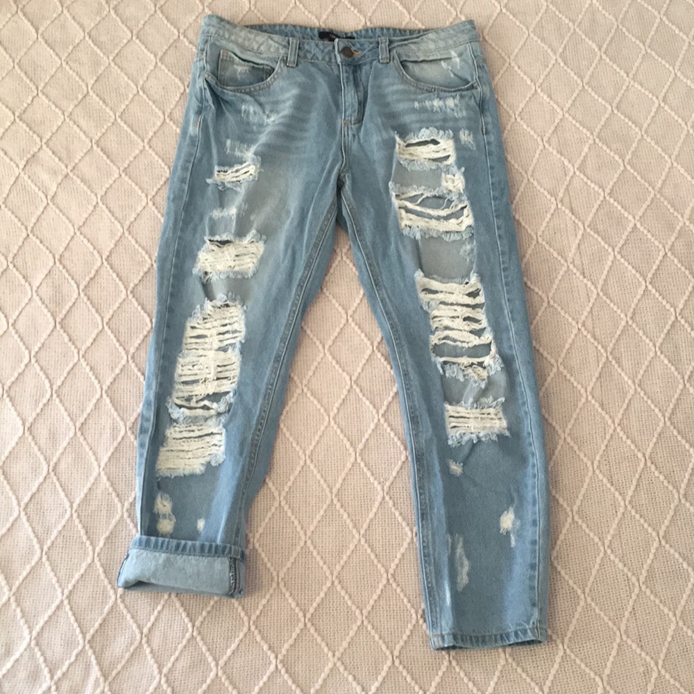 Distressed jeans